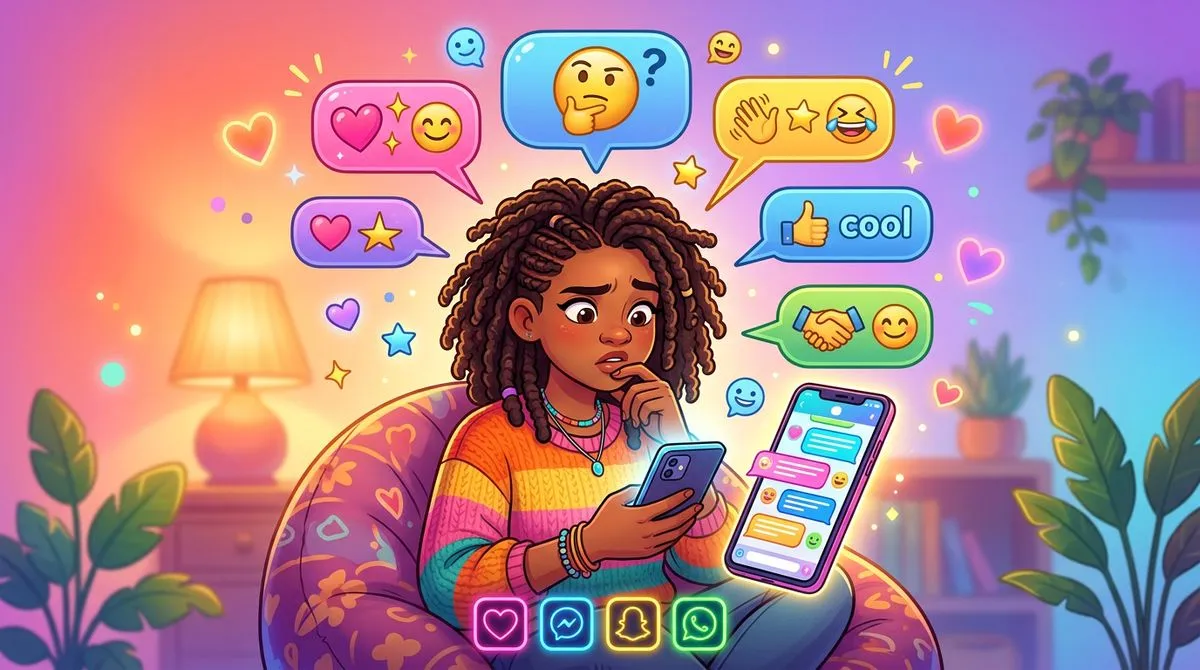 スマホで友達へのメッセージと仕事メールを使い分けている人のイラスト