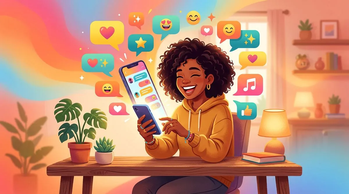 メッセージを勇気を出して送る人のイラスト